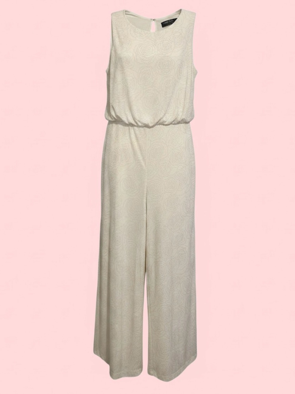 50% off! SUMMER SALE Gabby Skye Occasion Sleeveless White Pant Jumpsuit Sz L